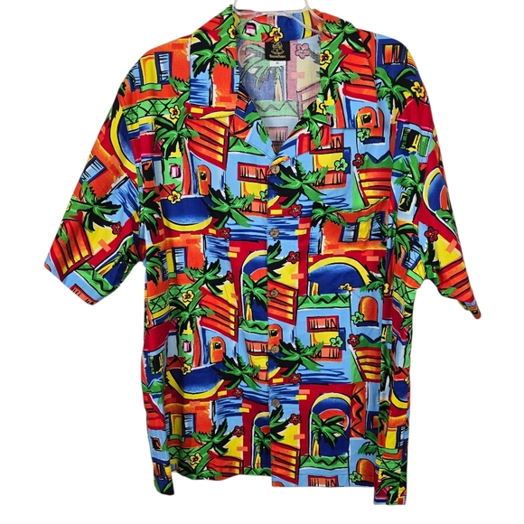 Toucan Dance Other - Vtg Toucan Dance Hawaiian Shirt Multicolor Button Down Resort Beach Causal XL